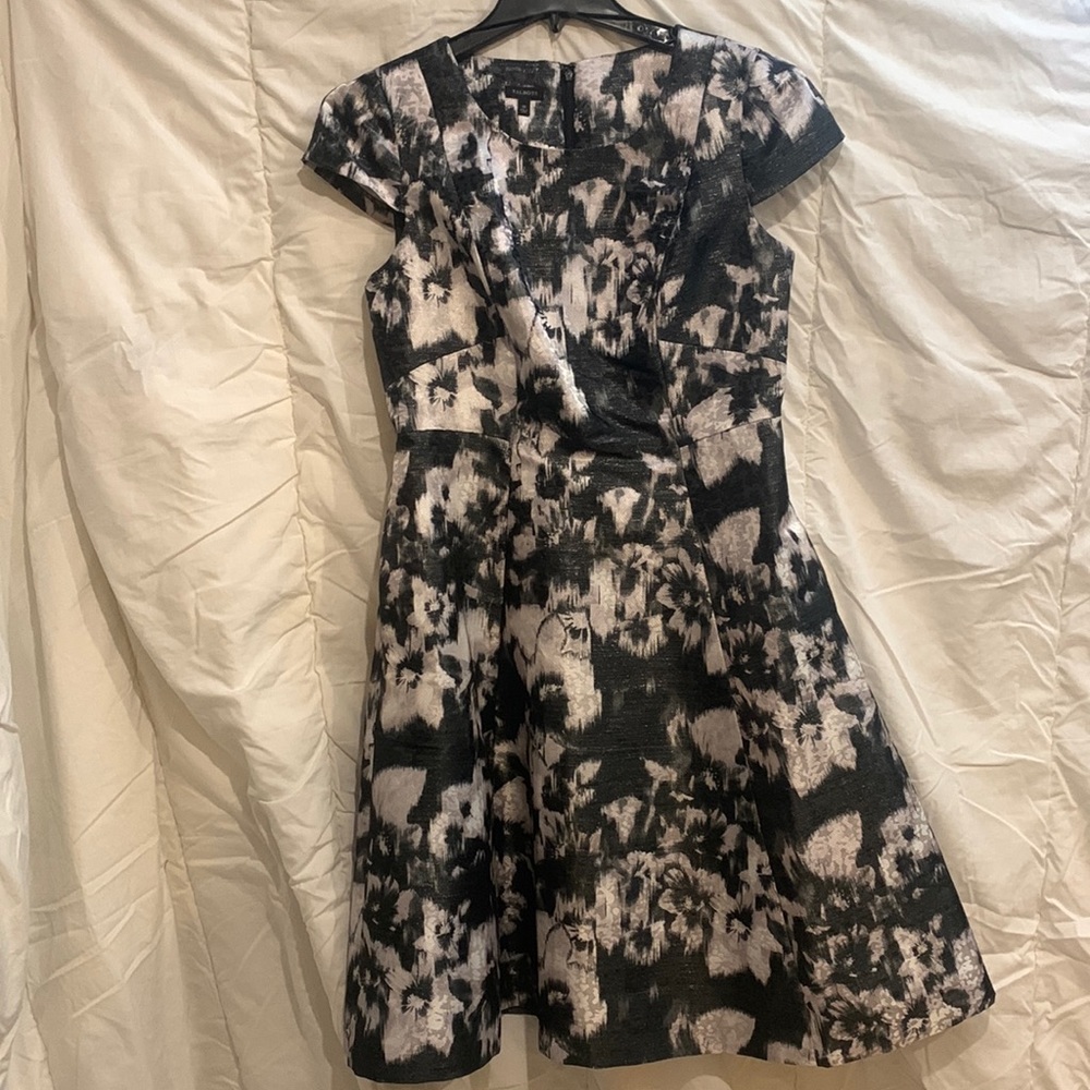 Black and white floral print dress